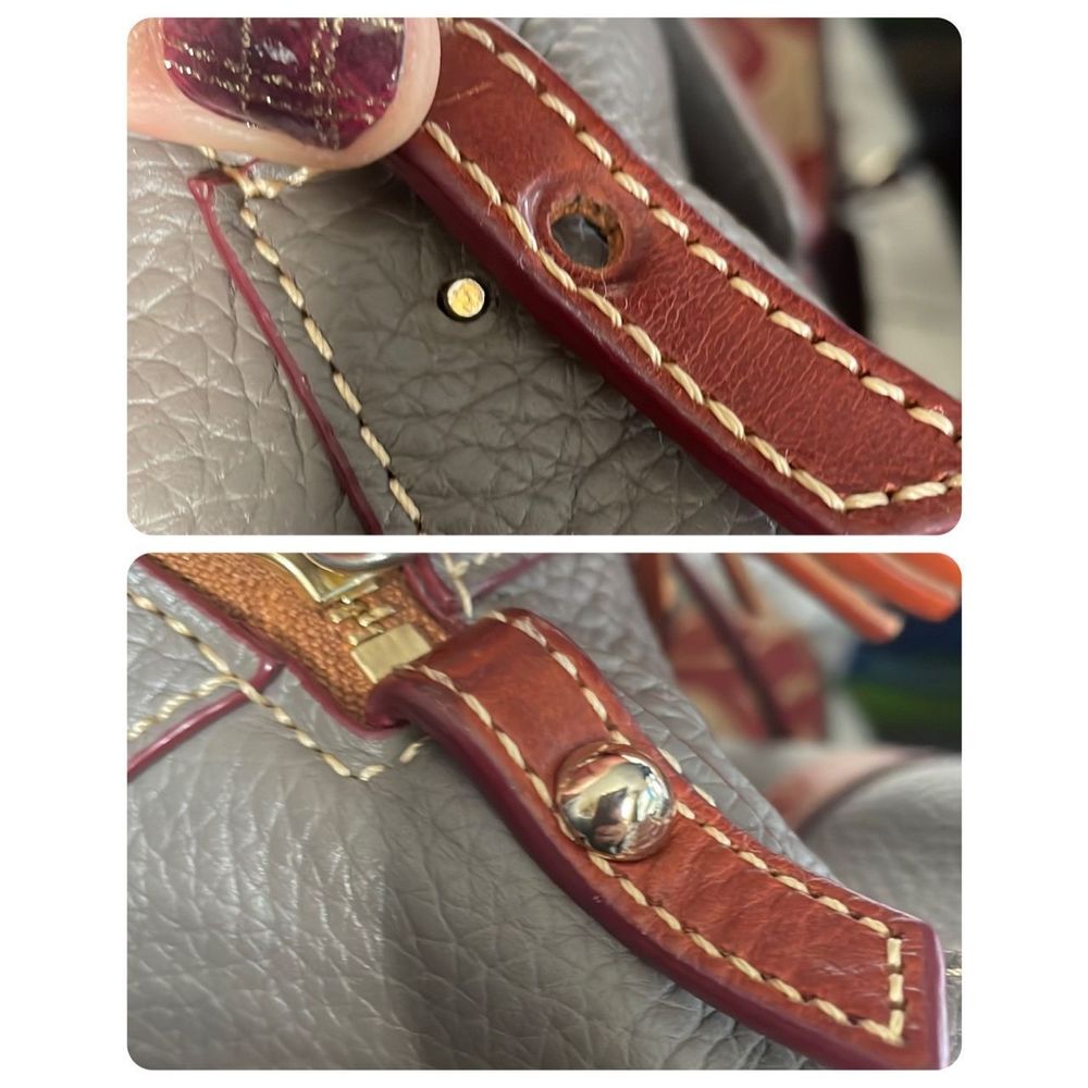 Dooney & Bourke Gray Satchel with Brown Trim - Picture 6 of 16
